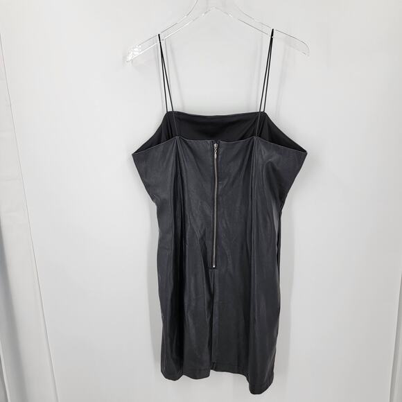 Wild Fable Dress Womens XL Faux Leather Black Back Zip Up - Picture 6 of 11